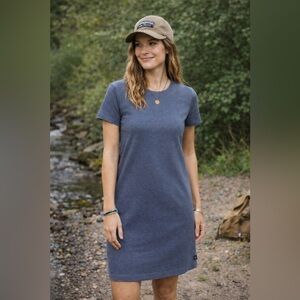 Horny Toad Womens Sz S Dress Slate Blue Athleisure Media Pocket Lyocell Cotton